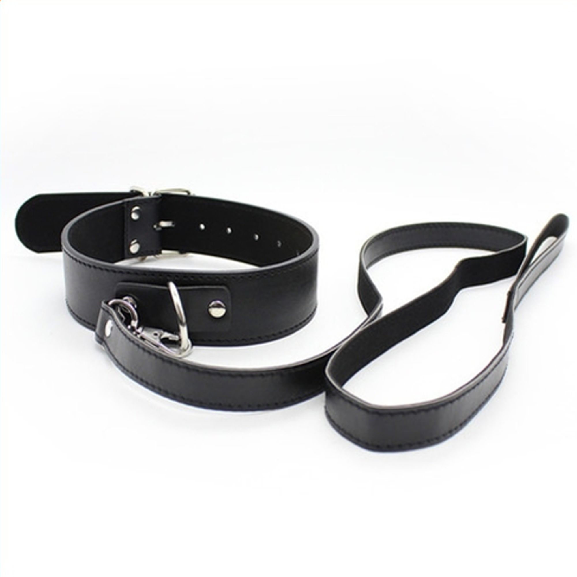 Collar With Leash - Black