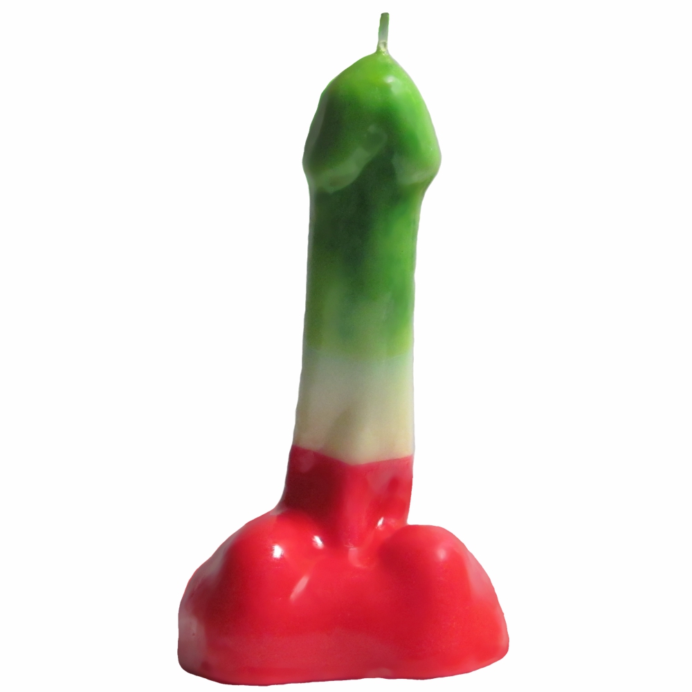Penis Candle with Balls Striped