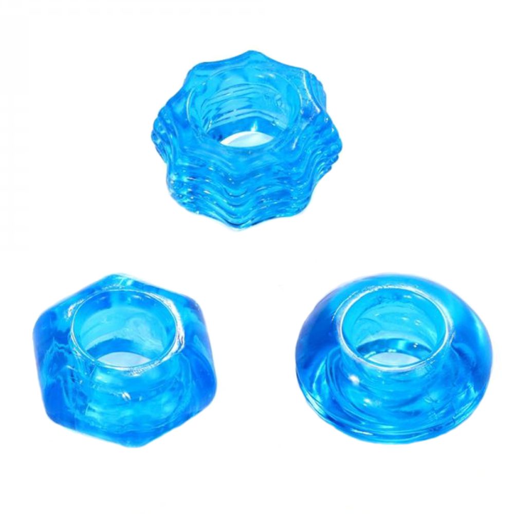 Crystal Cockring Set, Blue