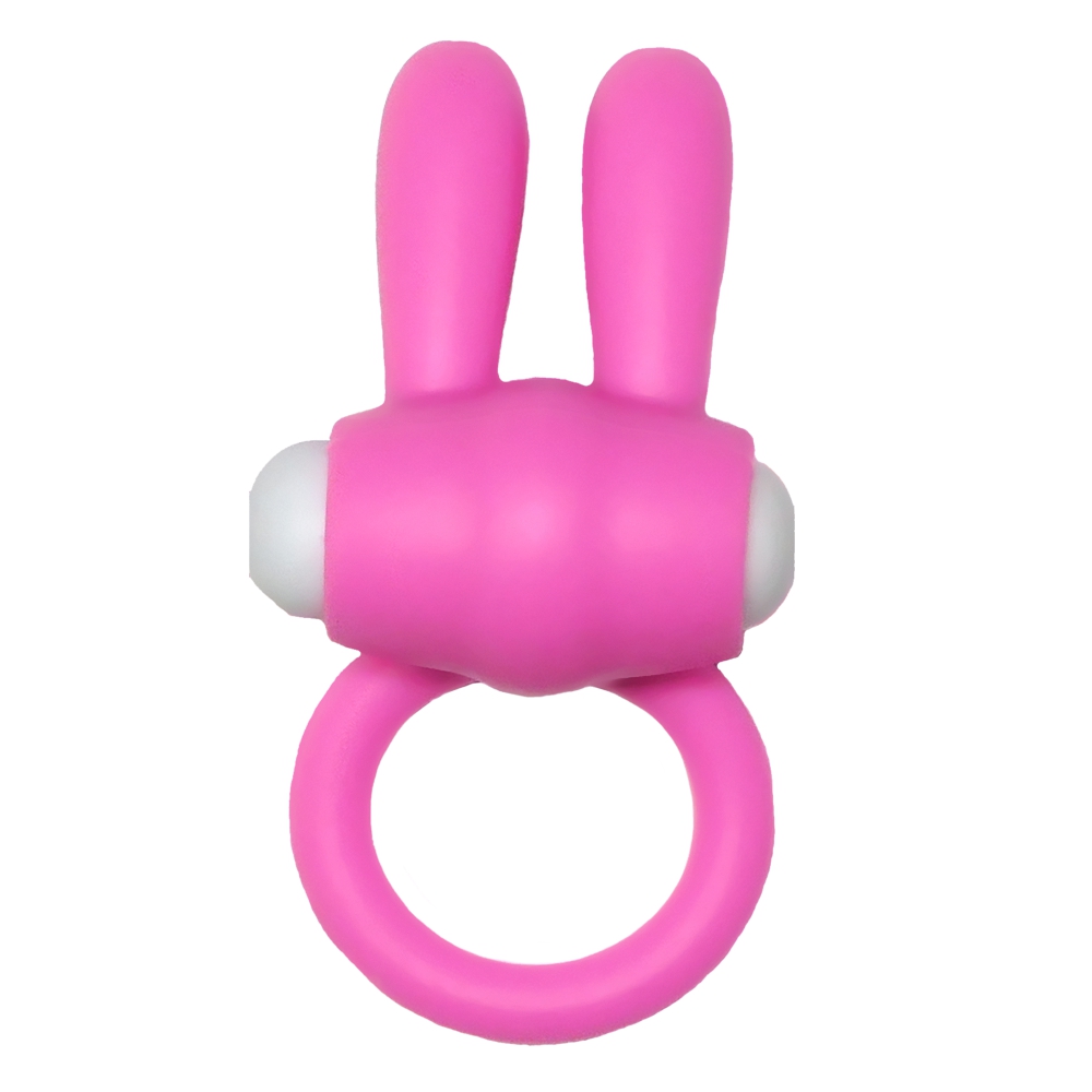 Rabbit Cockring Open Ears Pink Silicone