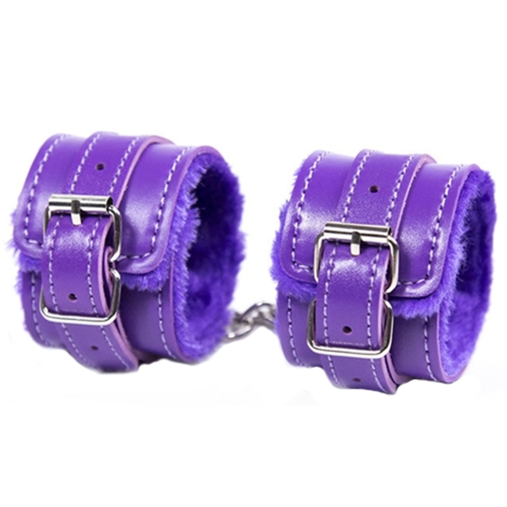 Fur Wrist Cuffs Purple
