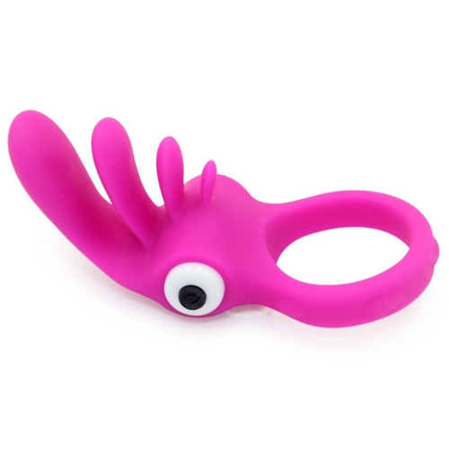Triple Tongue Silicone Cockring Pink