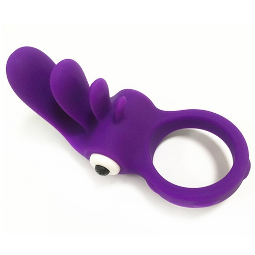 Triple Tongue Silicone Cockring Purple