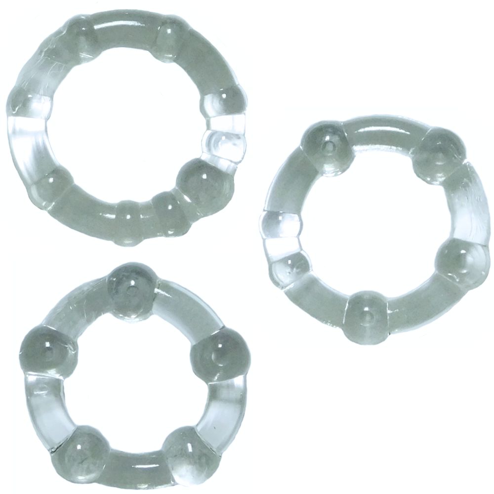 Penis Rings Beaded, Clear