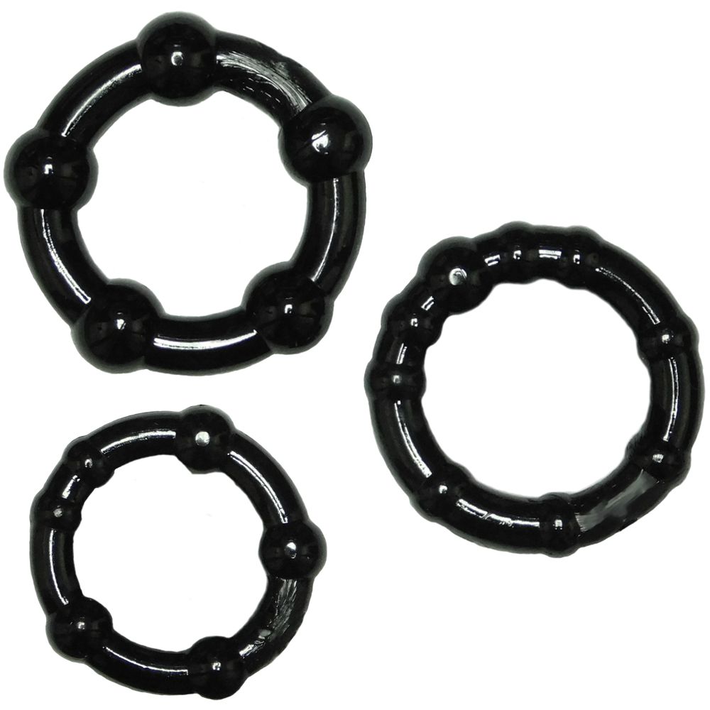 Penis Rings Beaded, Black