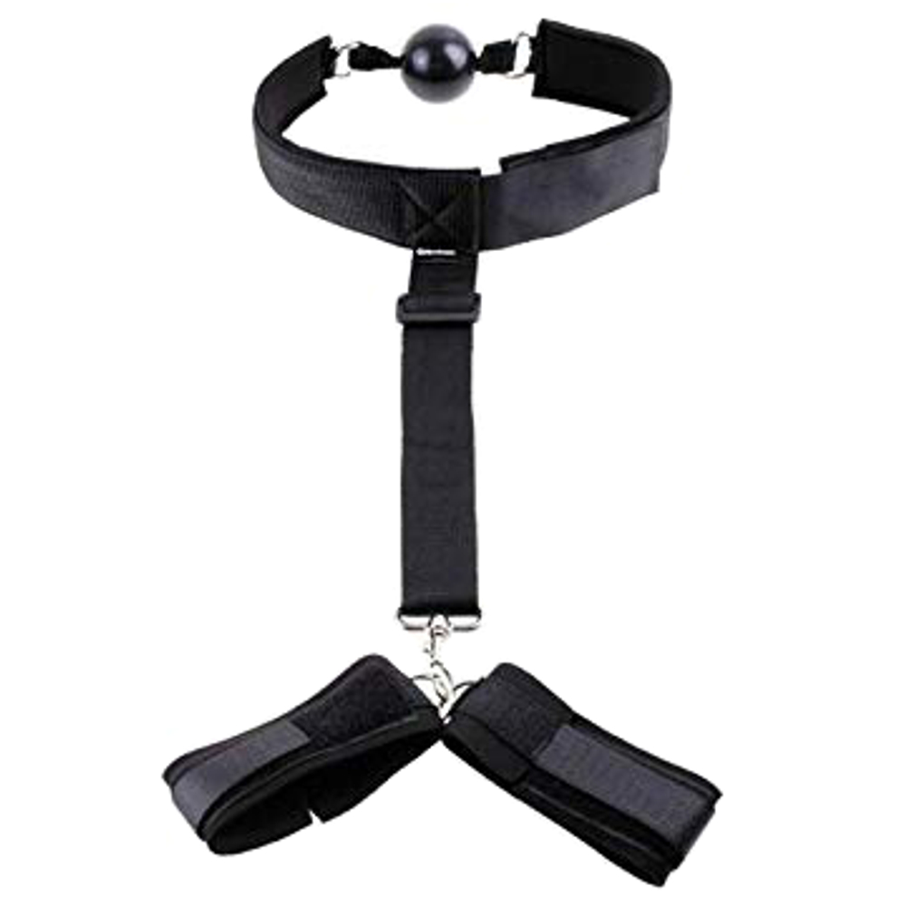 Gag & Wrist Restraint Black